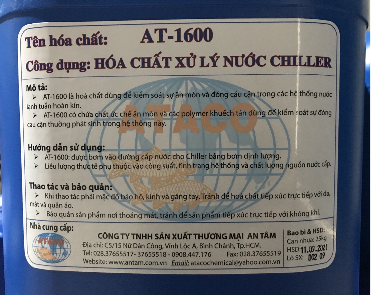Hoá chất Chống Ăn Mòn Và Đóng Cặn Cho Hệ Thống Lạnh (Chiller) AT-1600